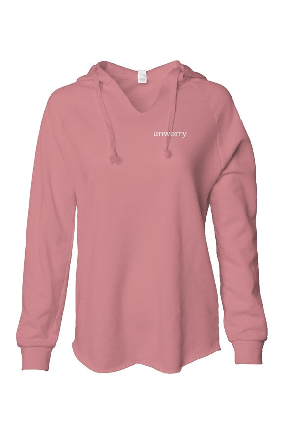 unworry Womens Lightweight Wash Hooded Sweatshirt