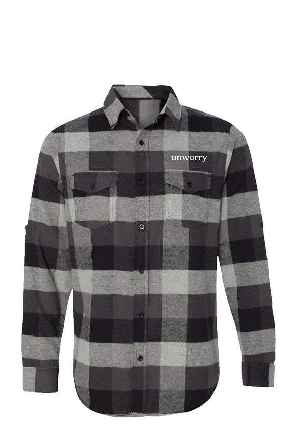 unworry Long Sleeve Flannel Grey And Black