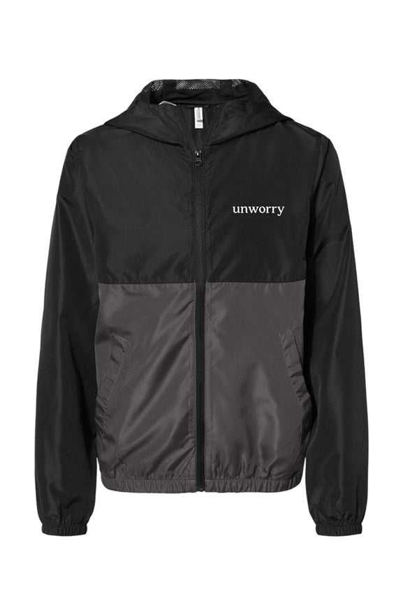 unworry Youth Black Graphite Windbreaker Jacket