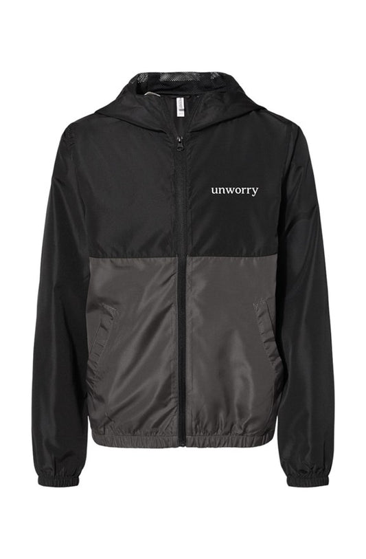 unworry Youth Black Graphite Windbreaker Jacket