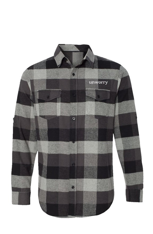 unworry Long Sleeve Flannel Grey And Black