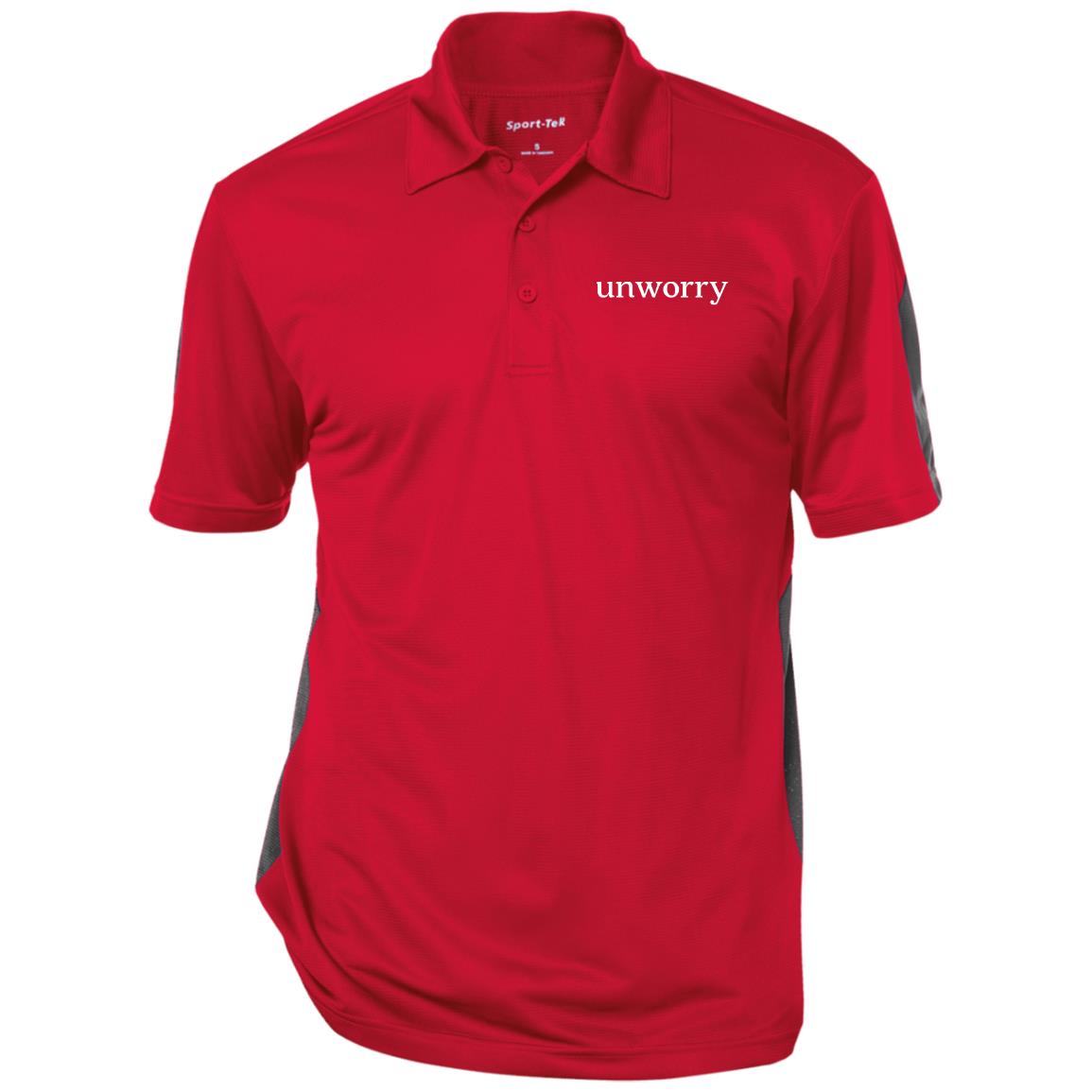 unworry Performance Textured Three-Button Polo (Eco Friendly Print)