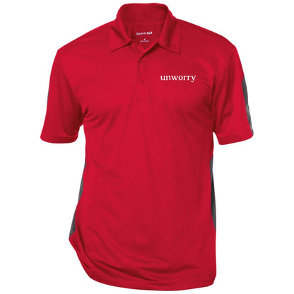 unworry Performance Textured Three-Button Polo (Eco Friendly Print)