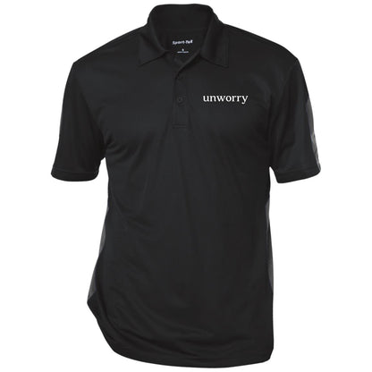 unworry Performance Textured Three-Button Polo (Eco Friendly Print)