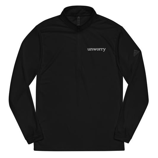unworry Adidas® embroidered quarter zip pullover (recycled material)