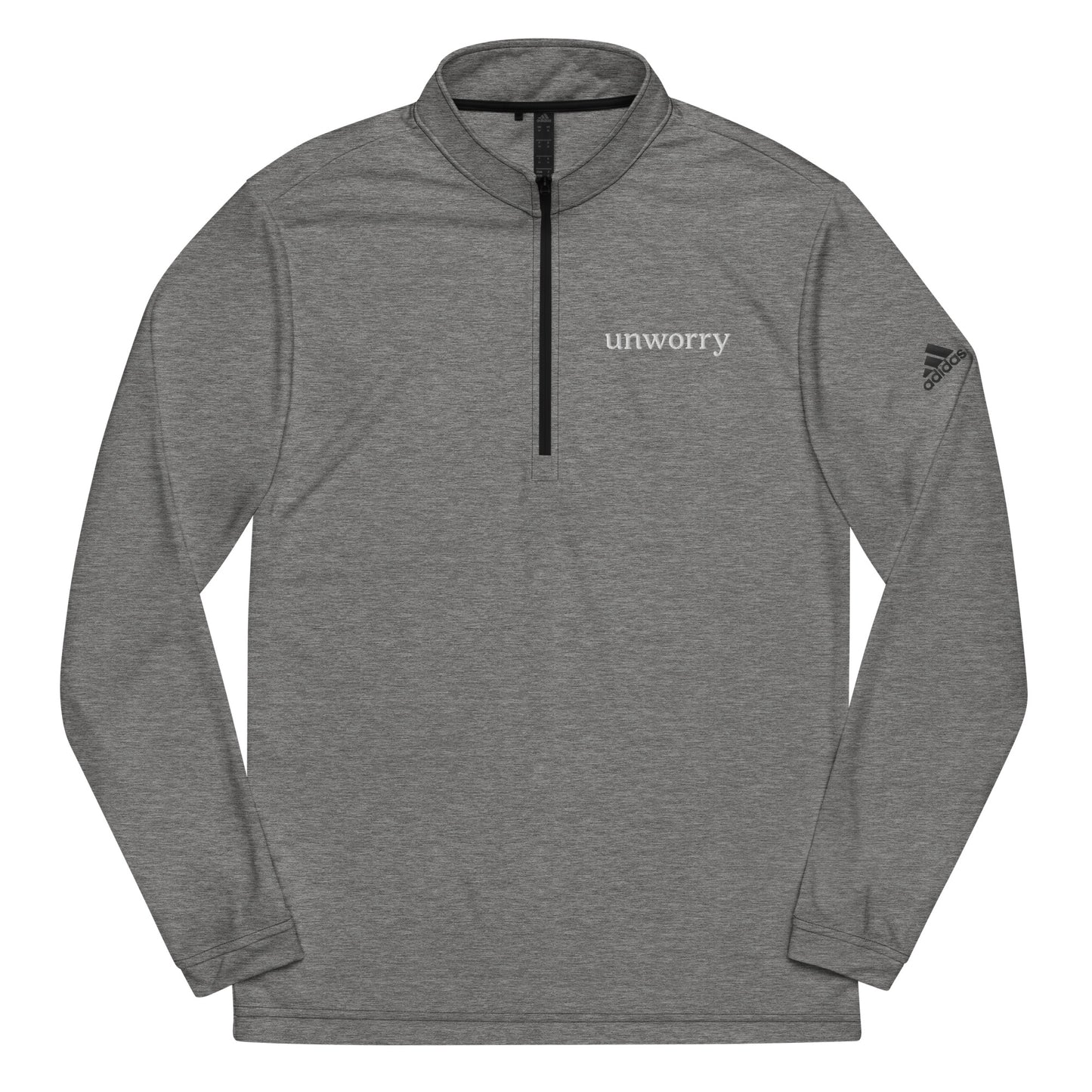 unworry Adidas® embroidered quarter zip pullover (recycled material)