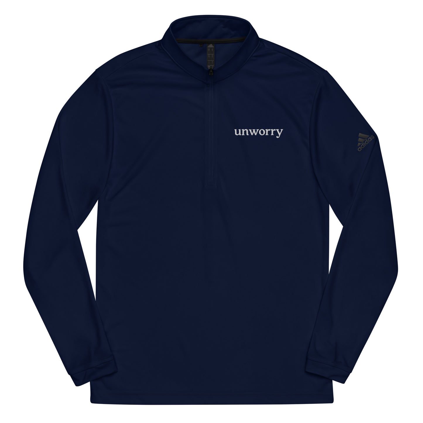 unworry Adidas® embroidered quarter zip pullover (recycled material)