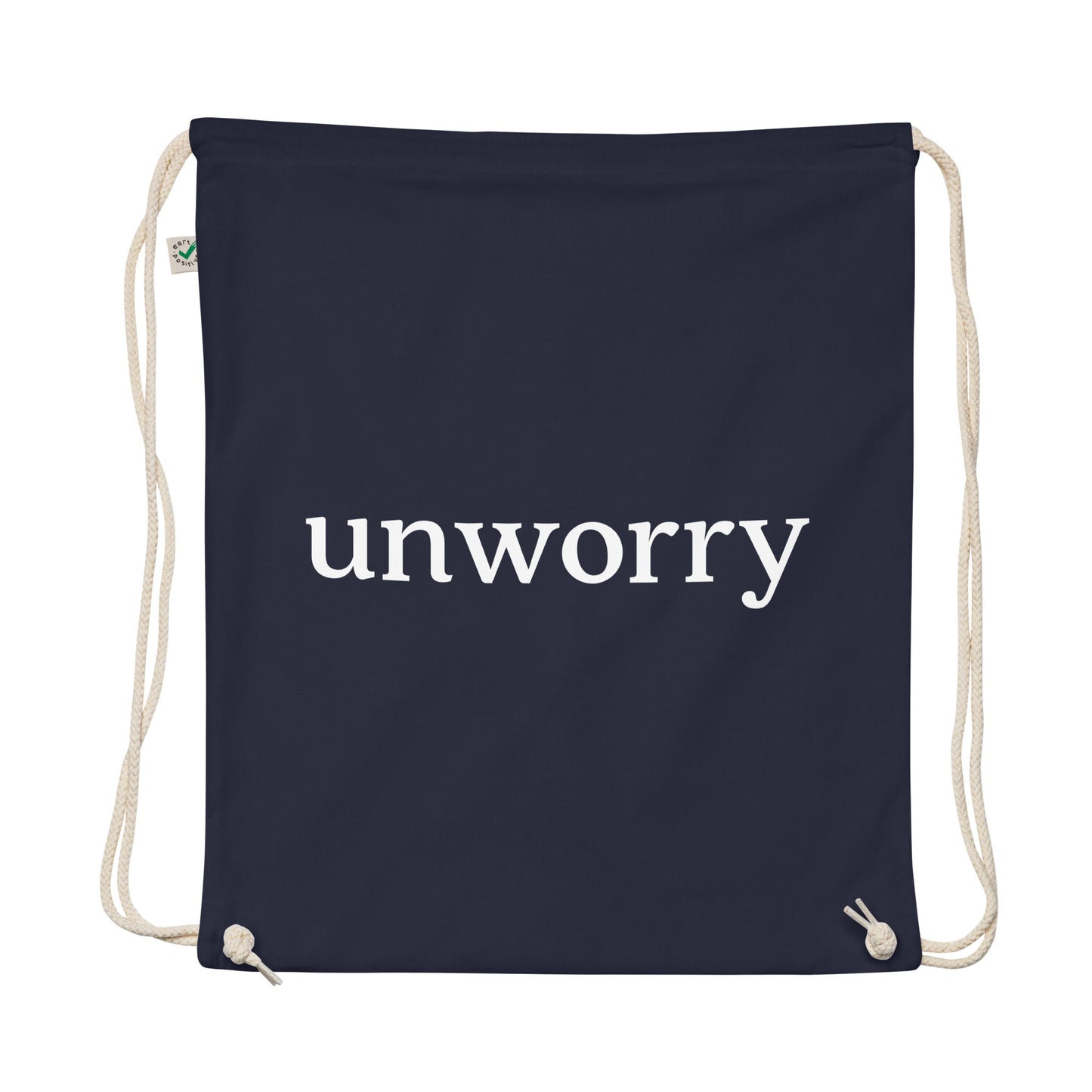 unworry organic cotton drawstring bag