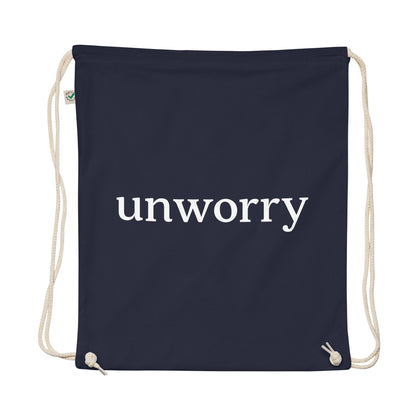 unworry organic cotton drawstring bag