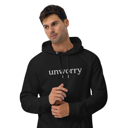 unworry unisex embroidered eco hoodie (organic)