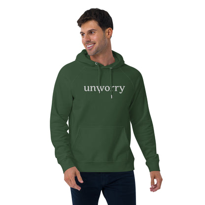 unworry unisex embroidered eco hoodie (organic)