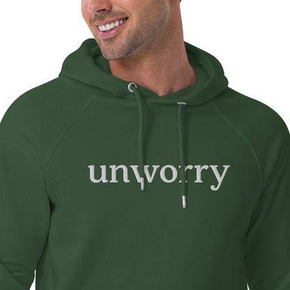 unworry unisex embroidered eco hoodie (organic)