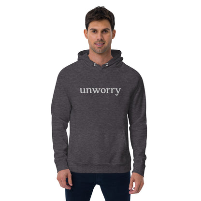 unworry unisex embroidered eco hoodie (organic)