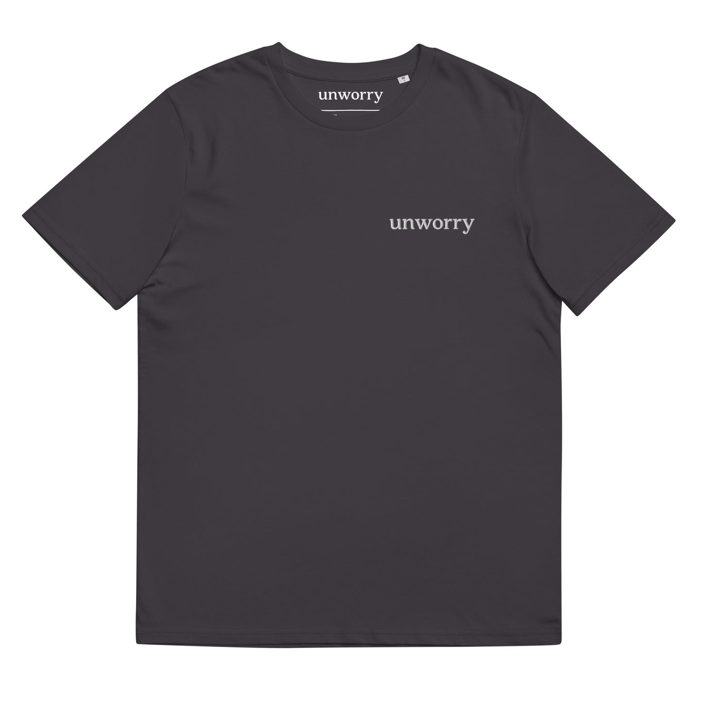 unworry Unisex organic cotton t-shirt (embroidered chest logo)