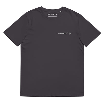 unworry Unisex organic cotton t-shirt (embroidered chest logo)