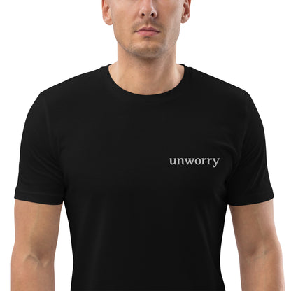 unworry Unisex organic cotton t-shirt (embroidered chest logo)