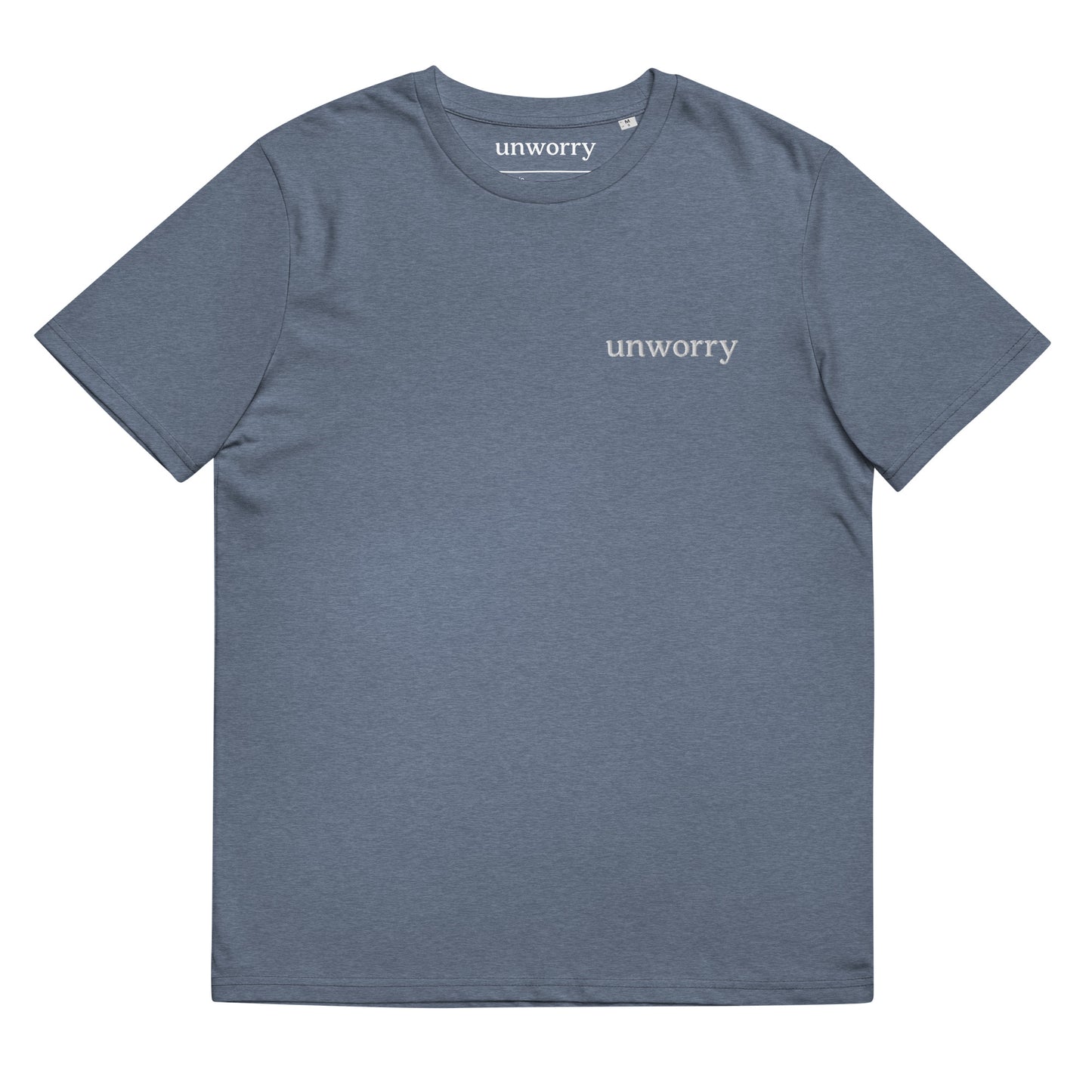 unworry Unisex organic cotton t-shirt (embroidered chest logo)