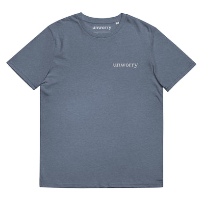 unworry Unisex organic cotton t-shirt (embroidered chest logo)
