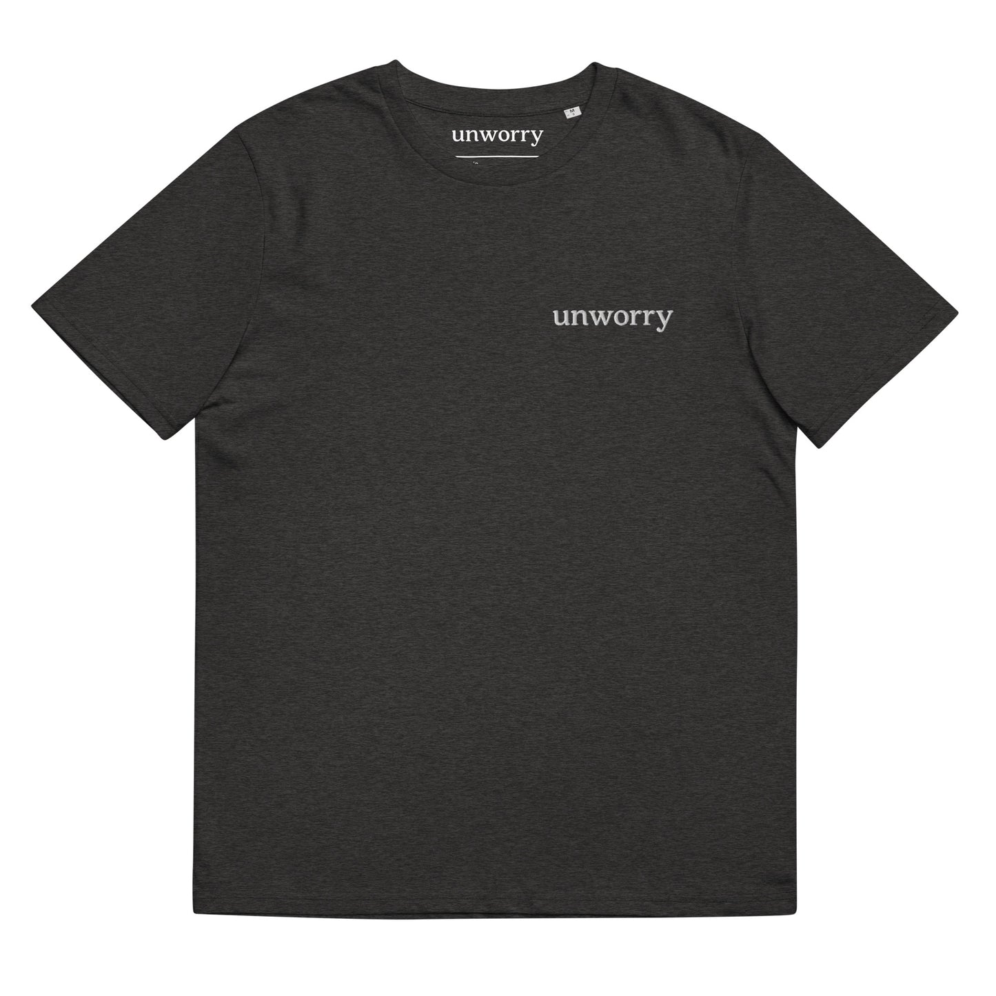 unworry Unisex organic cotton t-shirt (embroidered chest logo)