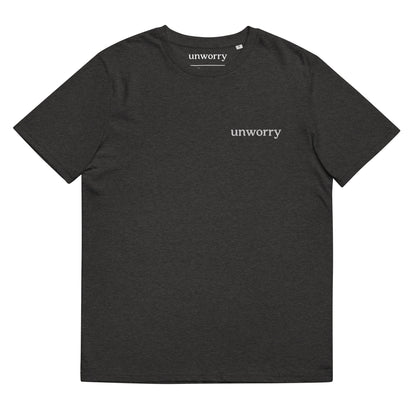 unworry Unisex organic cotton t-shirt (embroidered chest logo)