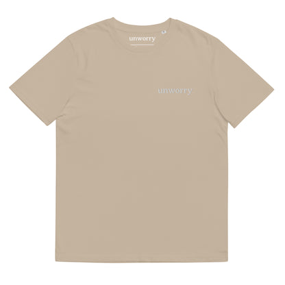unworry Unisex organic cotton t-shirt (embroidered chest logo)