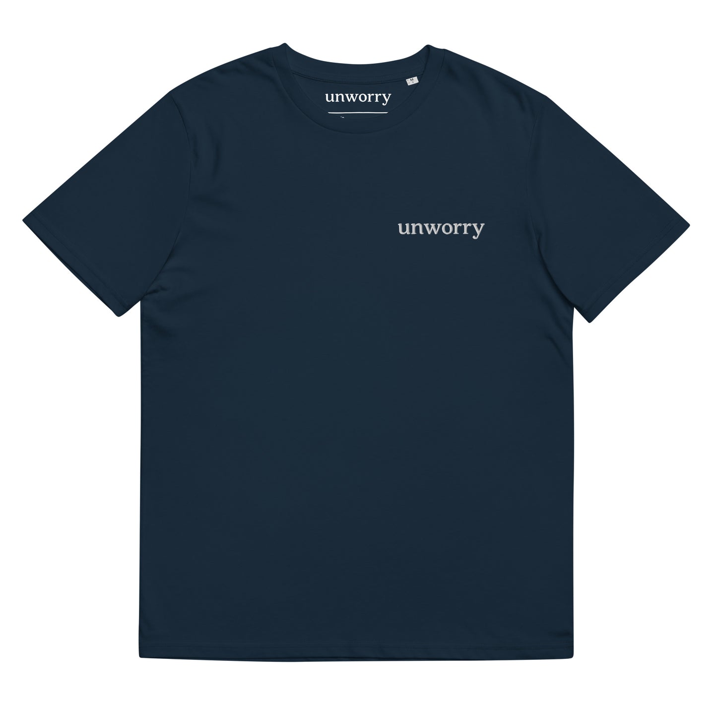unworry Unisex organic cotton t-shirt (embroidered chest logo)