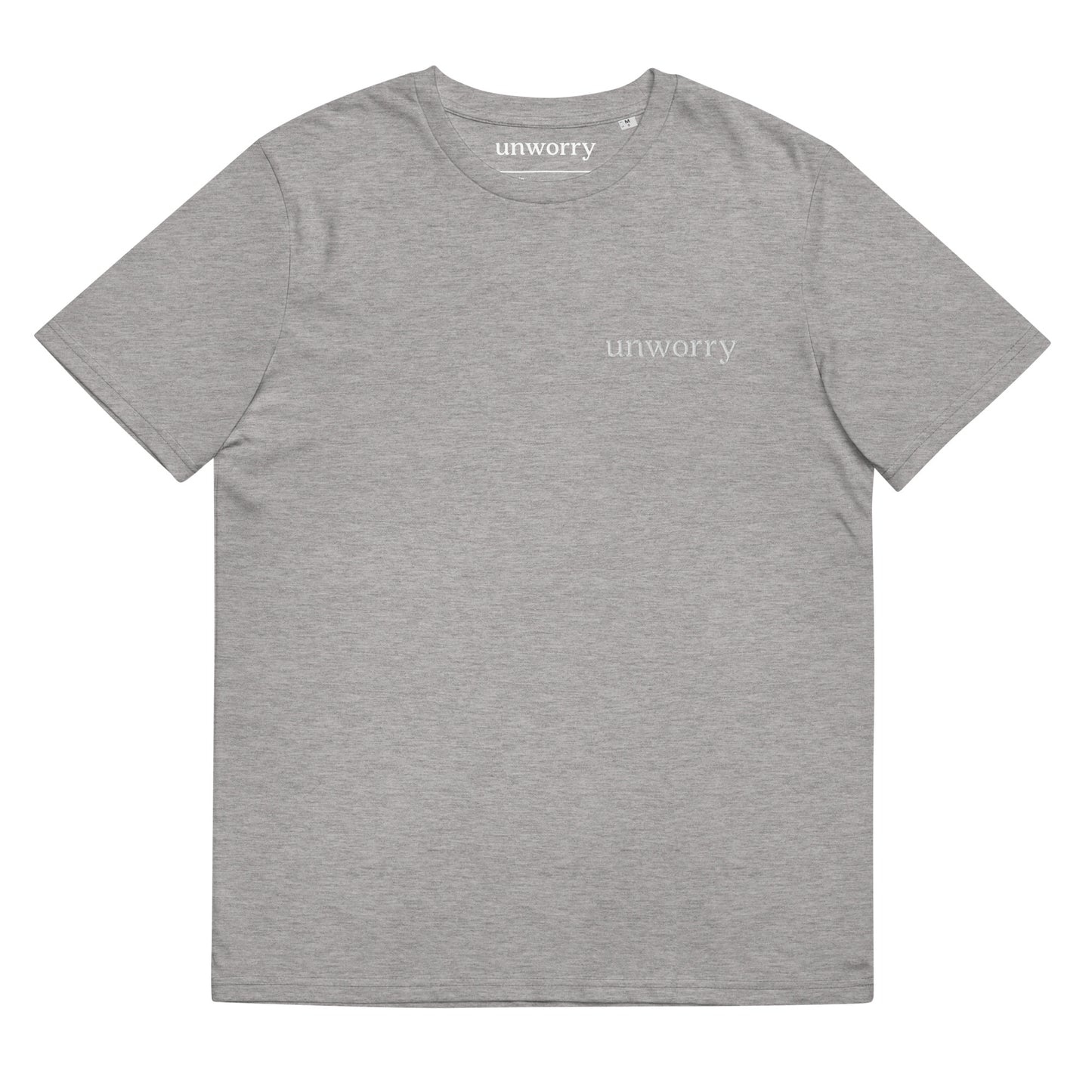 unworry Unisex organic cotton t-shirt (embroidered chest logo)