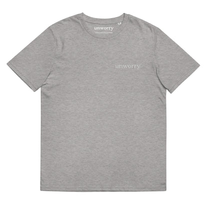unworry Unisex organic cotton t-shirt (embroidered chest logo)