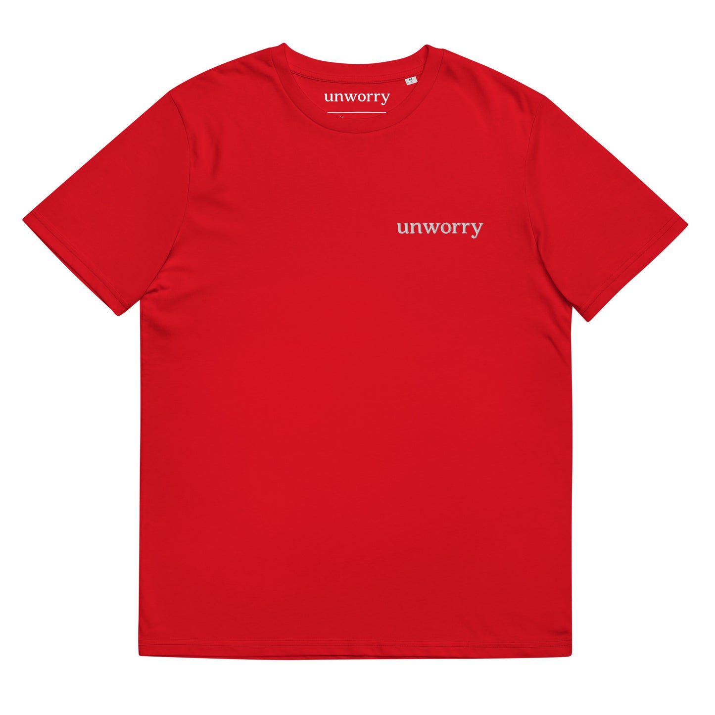 unworry Unisex organic cotton t-shirt (embroidered chest logo)
