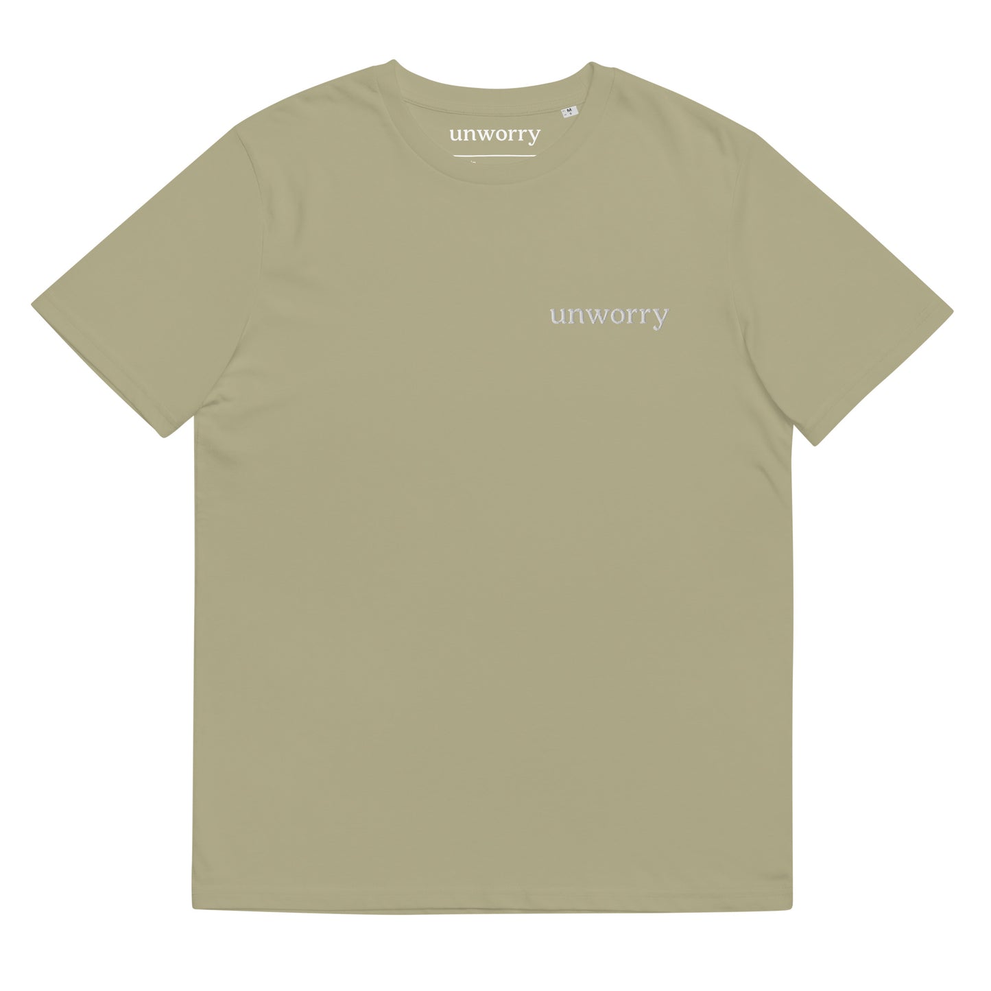 unworry Unisex organic cotton t-shirt (embroidered chest logo)