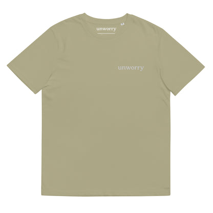 unworry Unisex organic cotton t-shirt (embroidered chest logo)