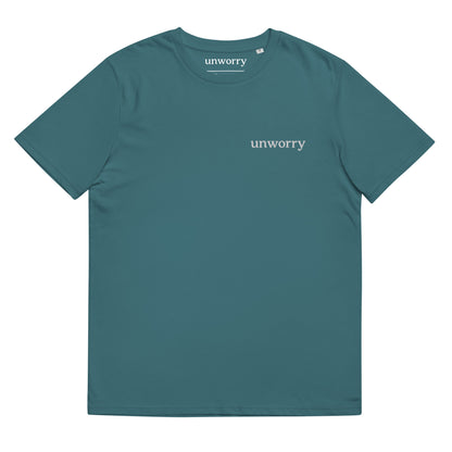 unworry Unisex organic cotton t-shirt (embroidered chest logo)