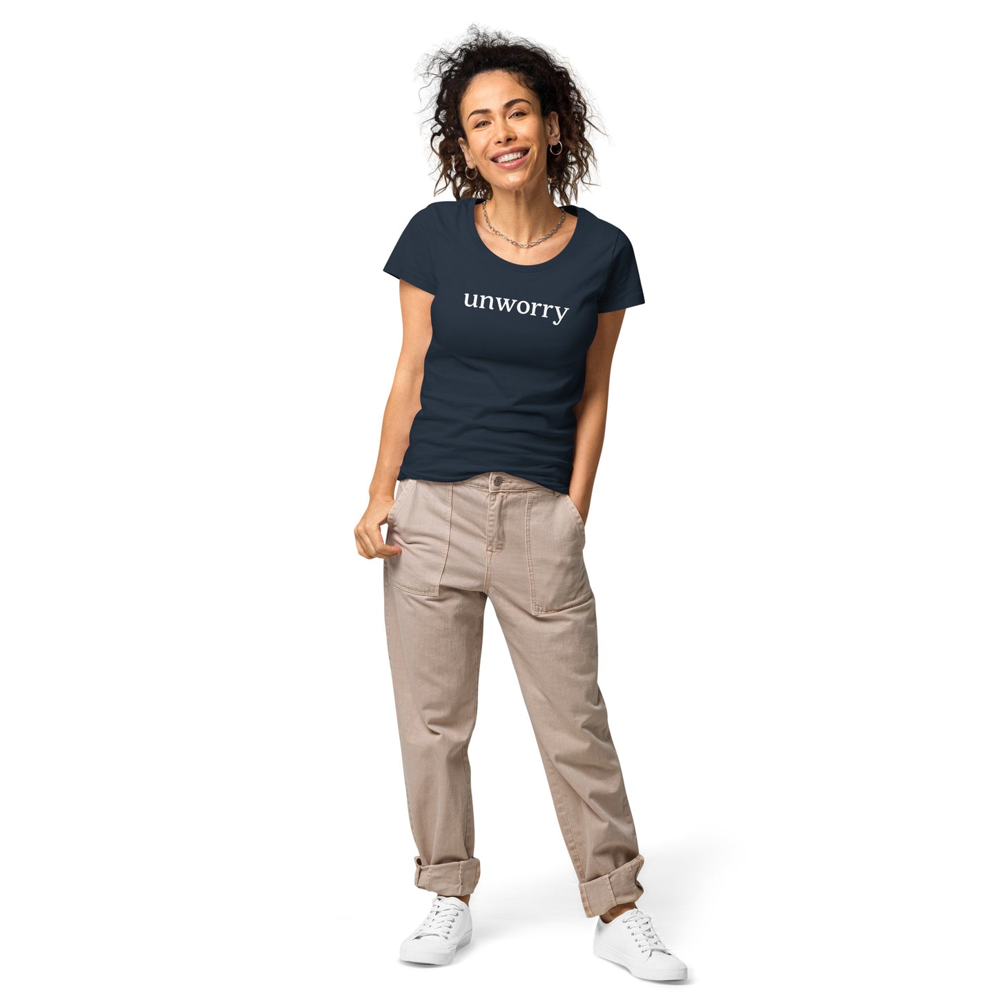 unworry women’s basic organic t-shirt