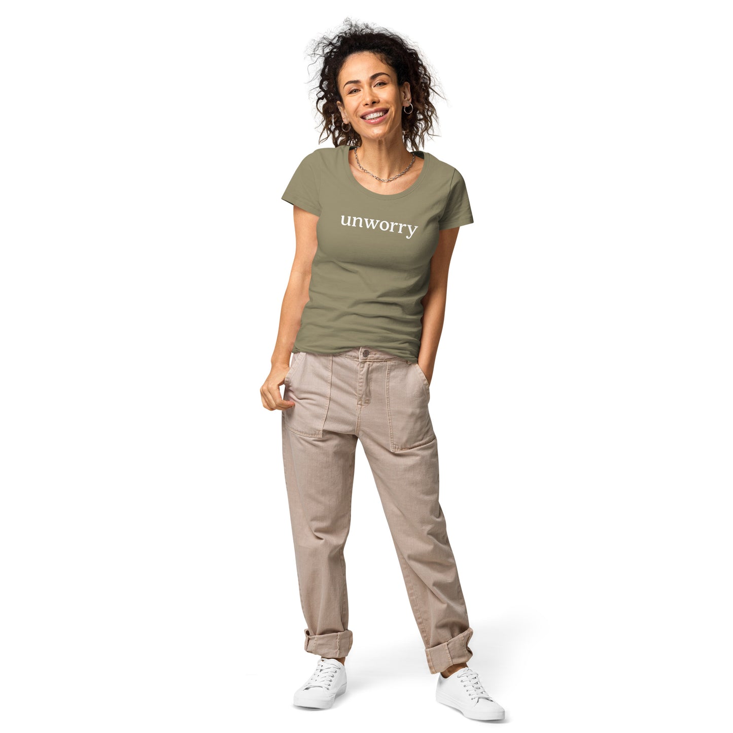 unworry women’s basic organic t-shirt
