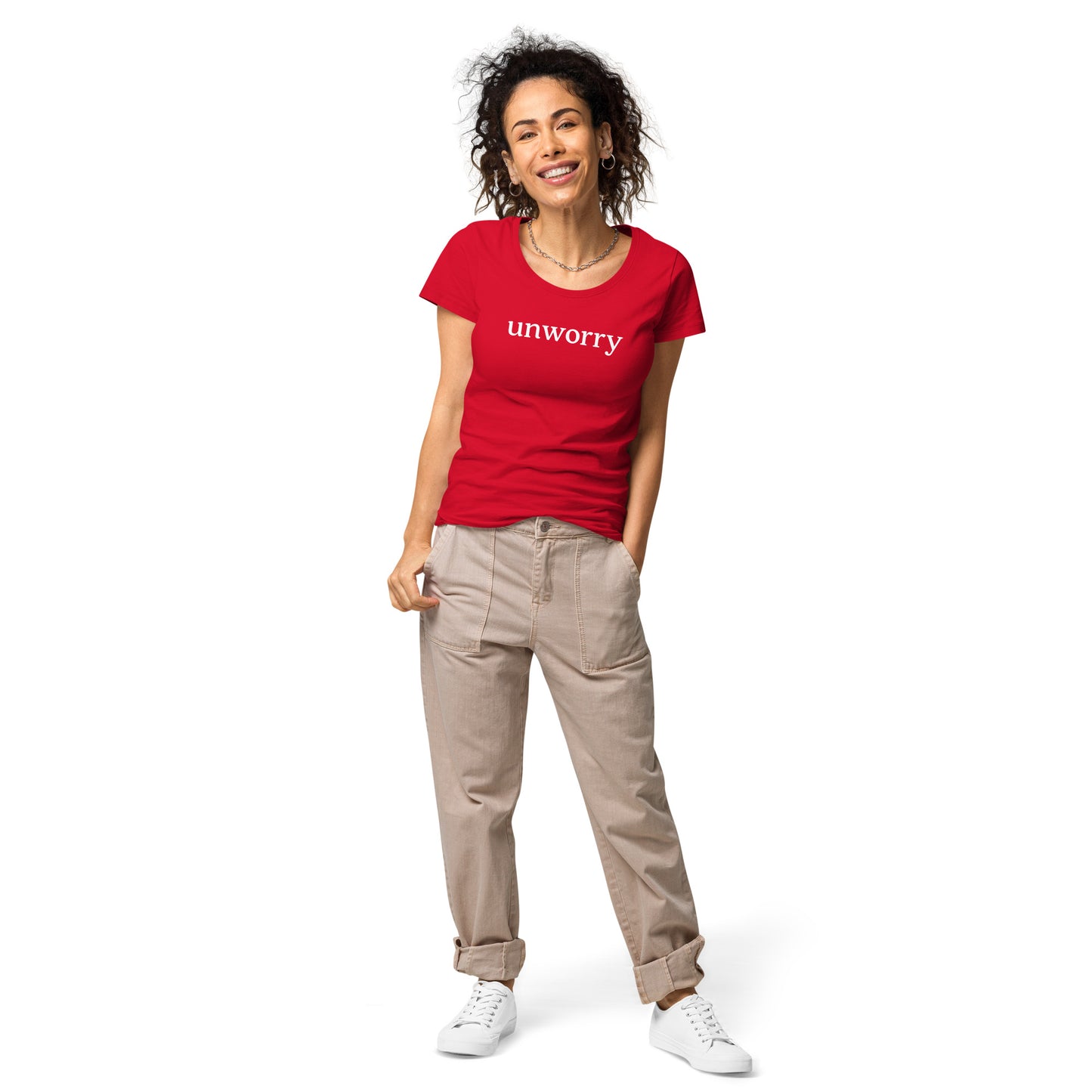 unworry women’s basic organic t-shirt