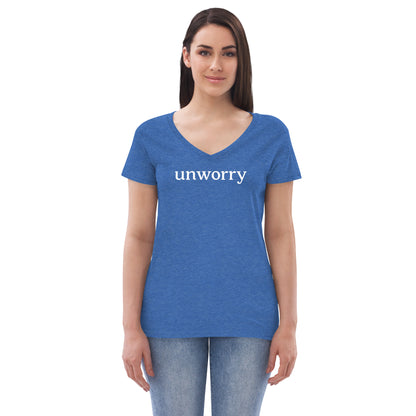 unworry women’s recycled v-neck t-shirt