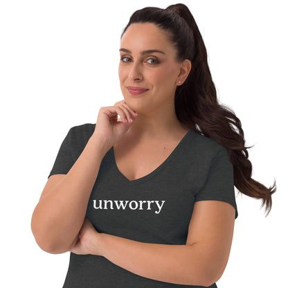 unworry women’s recycled v-neck t-shirt