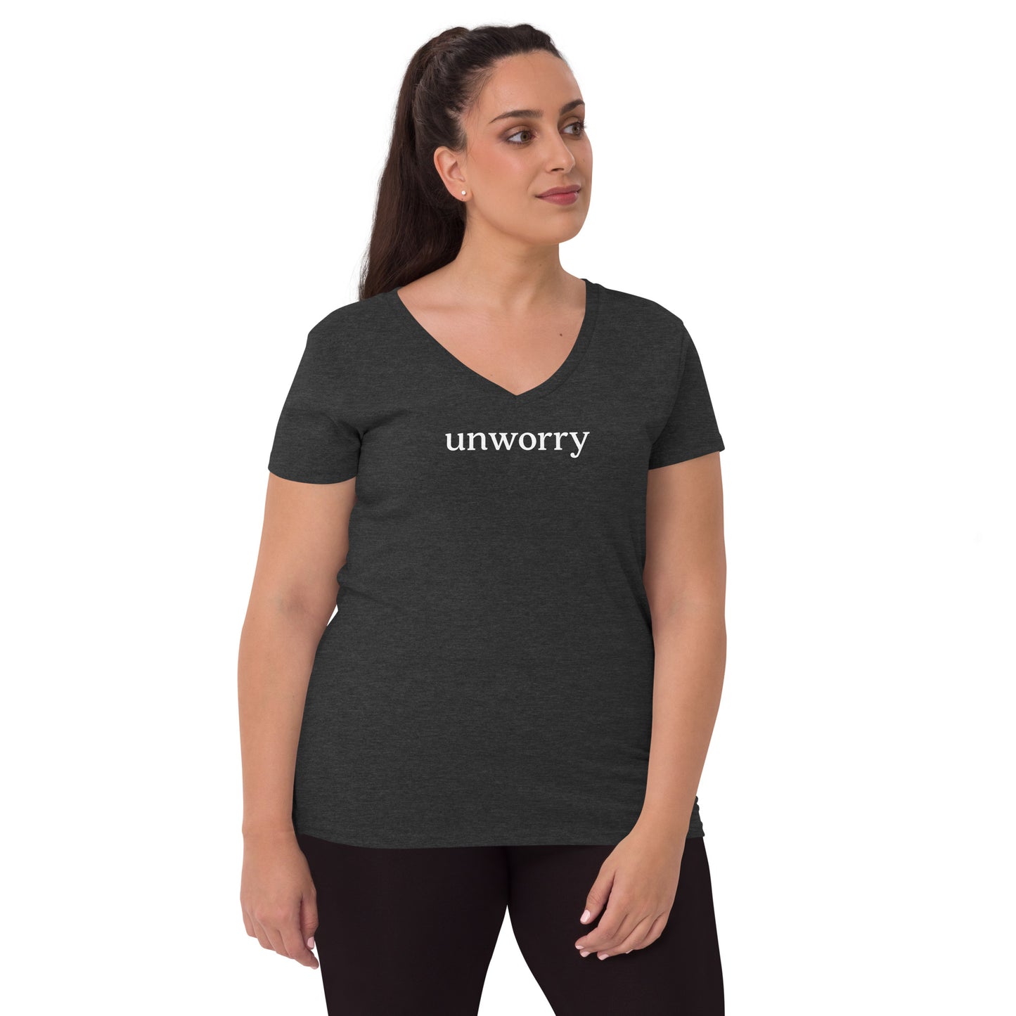 unworry women’s recycled v-neck t-shirt