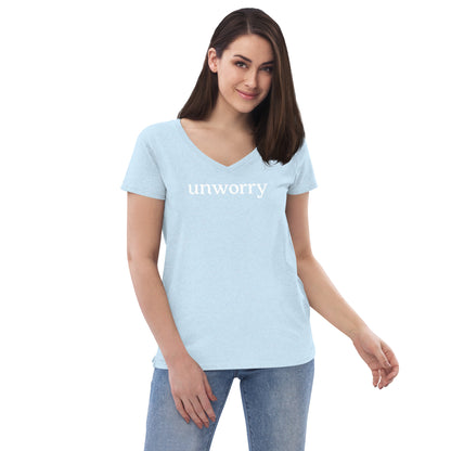 unworry women’s recycled v-neck t-shirt