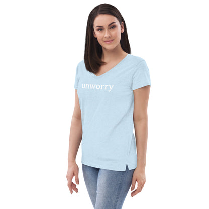 unworry women’s recycled v-neck t-shirt