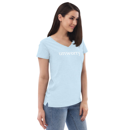 unworry women’s recycled v-neck t-shirt