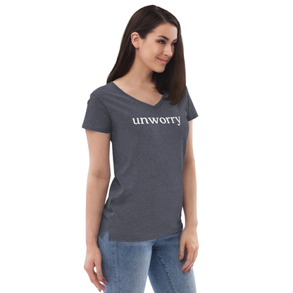 unworry women’s recycled v-neck t-shirt