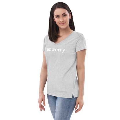unworry women’s recycled v-neck t-shirt