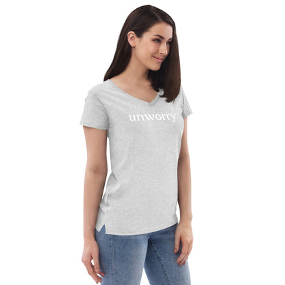 unworry women’s recycled v-neck t-shirt
